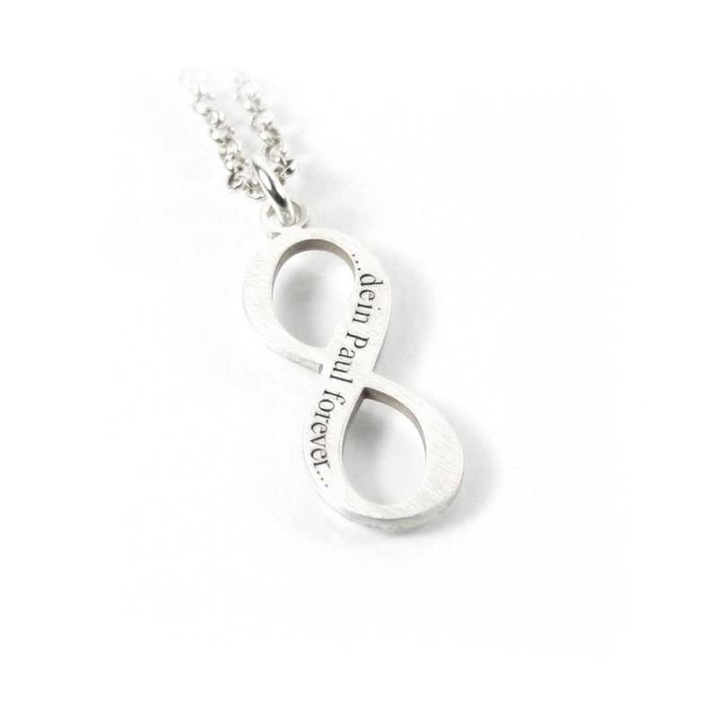 Anhänger Mit Individueller Gravur 45 cm Lange Kette 925 Silber Sterling Silver Infinity Unendlich Zeichen Personalized Engraving | Ps116Ke2 von Fotoschmuck24