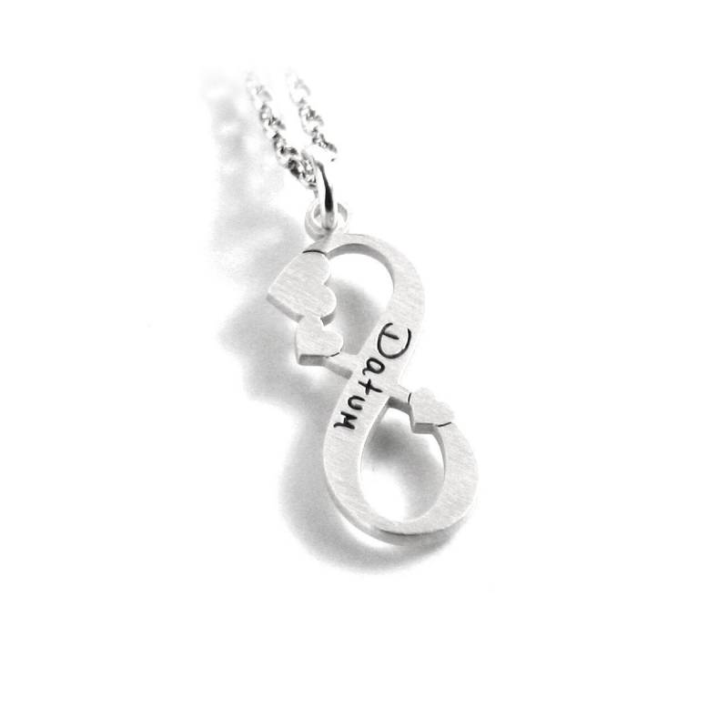 Anhänger Mit Individueller Gravur 45 cm Lange Kette 925 Silber Sterling Silver Infinity Unendlich Zeichen Personalized Engraving | Ps124Ke2 von Fotoschmuck24