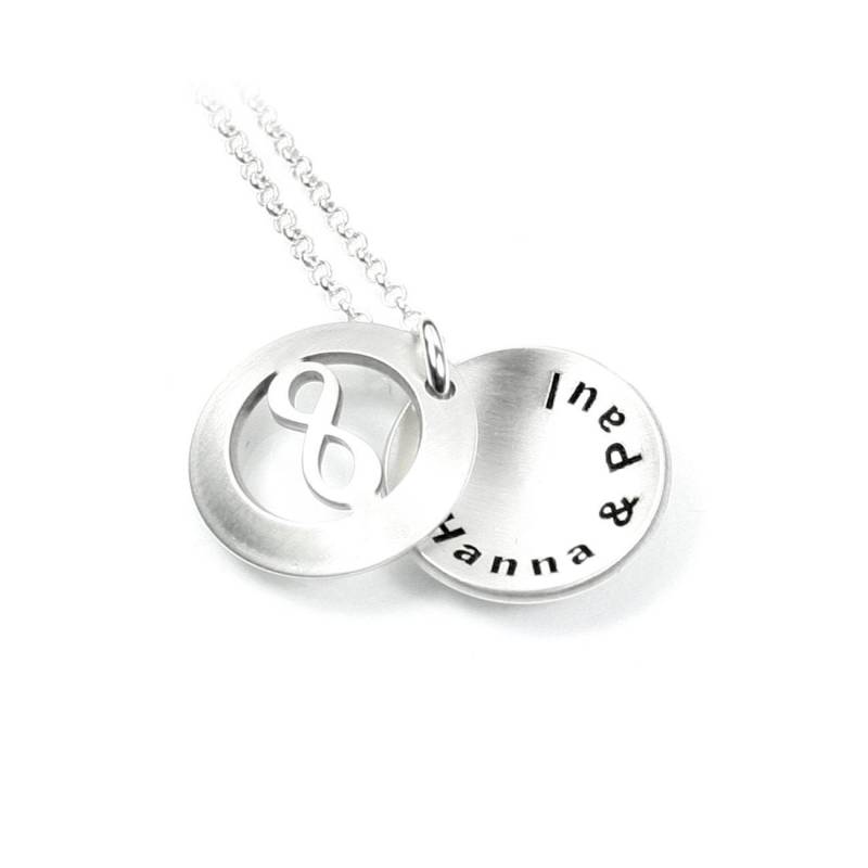 Anhänger Mit Wunsch Gravur Eternity Unendlichkeitszeichen Medaillon 45 cm Kette 925 Silber Unendlichkeit Symbol Rund | Psd9Ke2 von Fotoschmuck24