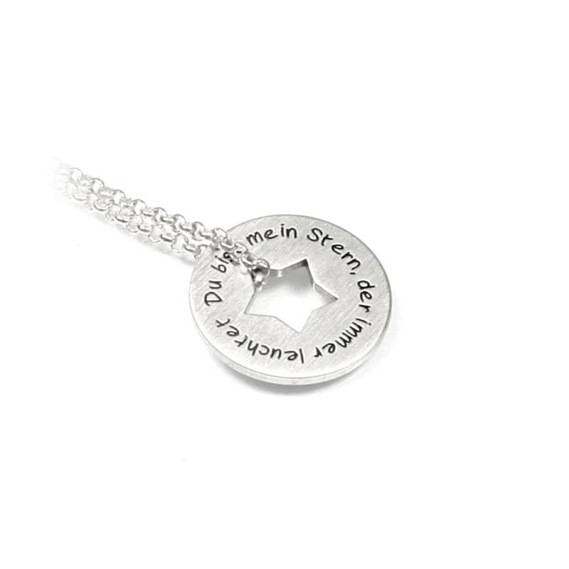 Anhänger Stern Sterne Sternchen Symbol 45 cm Kette Beides Aus 925 Silber Individuelle Wunsch Gravur Namenskette Datum Initiale | Ps19Ke2 | R von Fotoschmuck24
