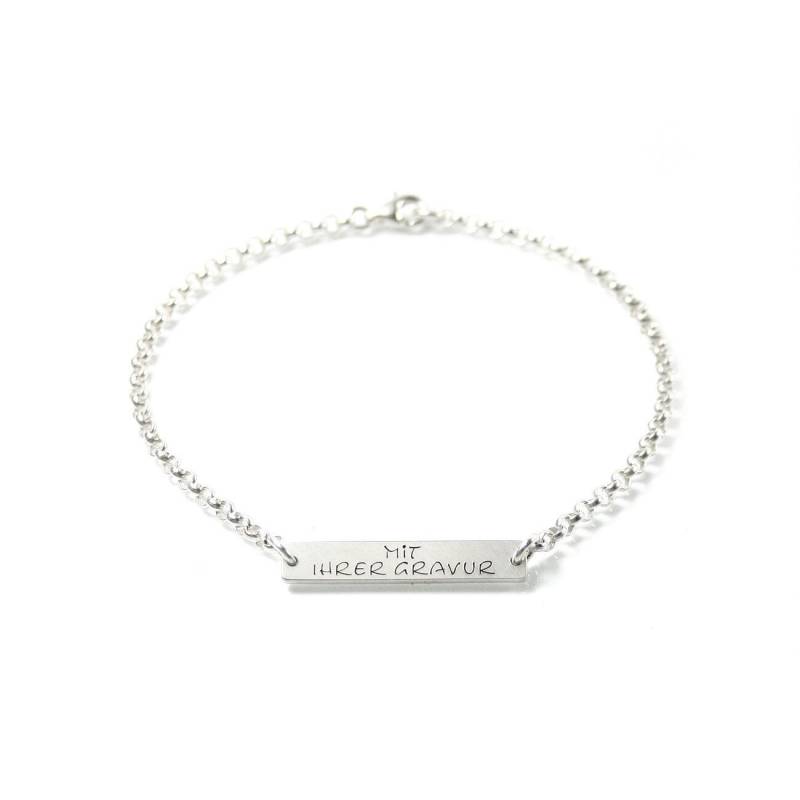 Armband Mit Individueller Gravur 925 Silber Rechteck Name Datum Taufe Damen Stern Herz Kreuz Damenarmband Namensarmband Taufschmuck |Psa7Ke5 von Fotoschmuck24