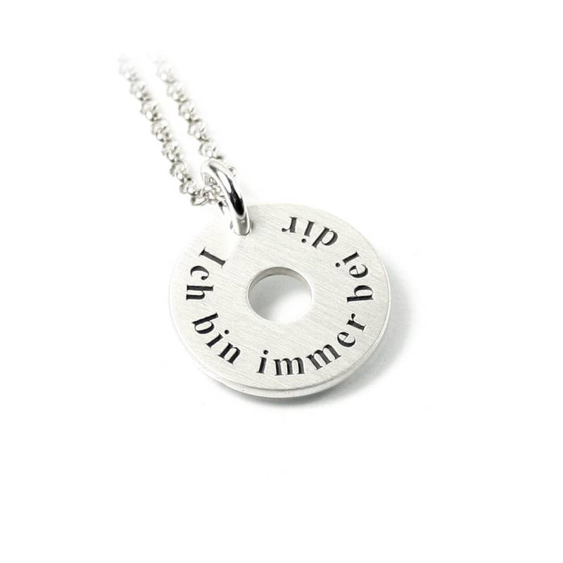 Donut Anhänger Mit Gravur 45 cm Lange Kette 925 Silber Individuelle Rund Namenskette Datum Text Damen Herren Unisex | Ps81Ke2 von Fotoschmuck24