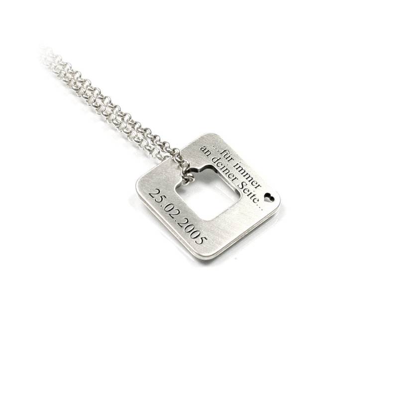 Donut Anhänger Mit Wunsch Gravur Gravurplatte Herz Symbol 45 cm Kette 925 Silber Individuelle Namenskette Datum Damen Herren | Ps13 V Ke2 von Fotoschmuck24