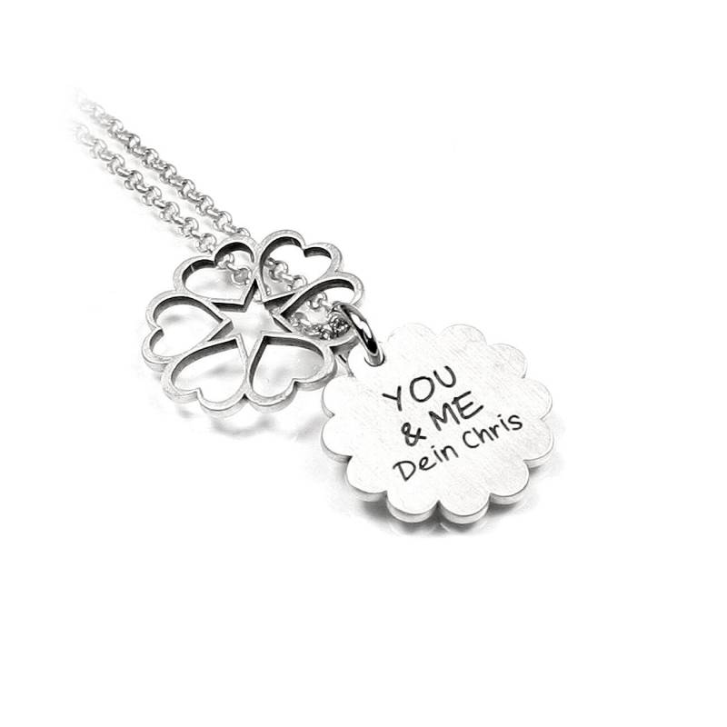 Doppel Anhänger Mit Gravur Herz Herzen Herzchen 925 Silber Liebe Love Partner Namenskette Datum Initiale Gps Geo Koordinaten | Ps29 Ke2 von Fotoschmuck24