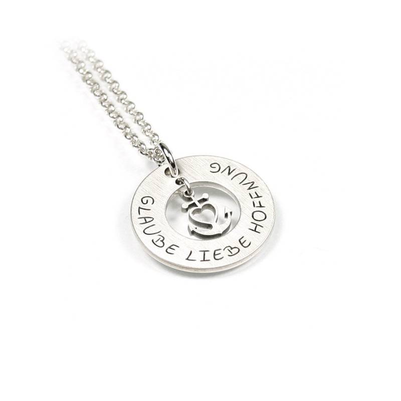 Herzanker Anhänger 45 cm Kette 925 Silber Mit Gravur Herz Anker Glh Symbol Namenskette Initiale Datum | Glaube Liebe Hoffnung Ps59Ke2 von Fotoschmuck24