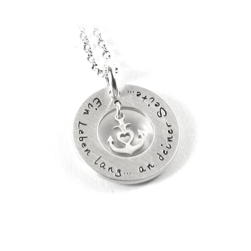 Herzanker Anhänger Mit Ihrer Gravur 45 cm Kette 925 Silber Herz Anker Glh Symbol Namenskette Initiale Datum Glaube Liebe Hoffnung | Ps296Ke2 von Fotoschmuck24