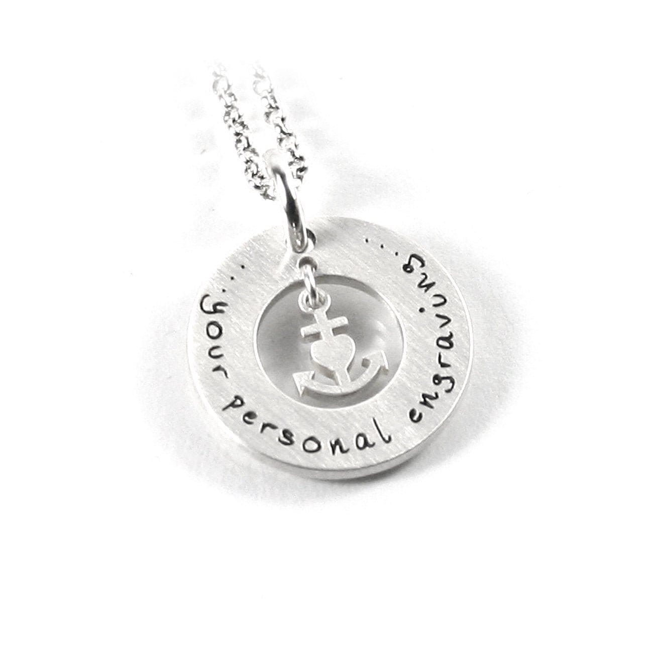 Herzanker Anhänger Mit Ihrer Gravur 45 cm Kette 925 Silber Herz Anker Glh Symbol Namenskette Initiale Datum Glaube Liebe Hoffnung | Ps297Ke2 von Fotoschmuck24