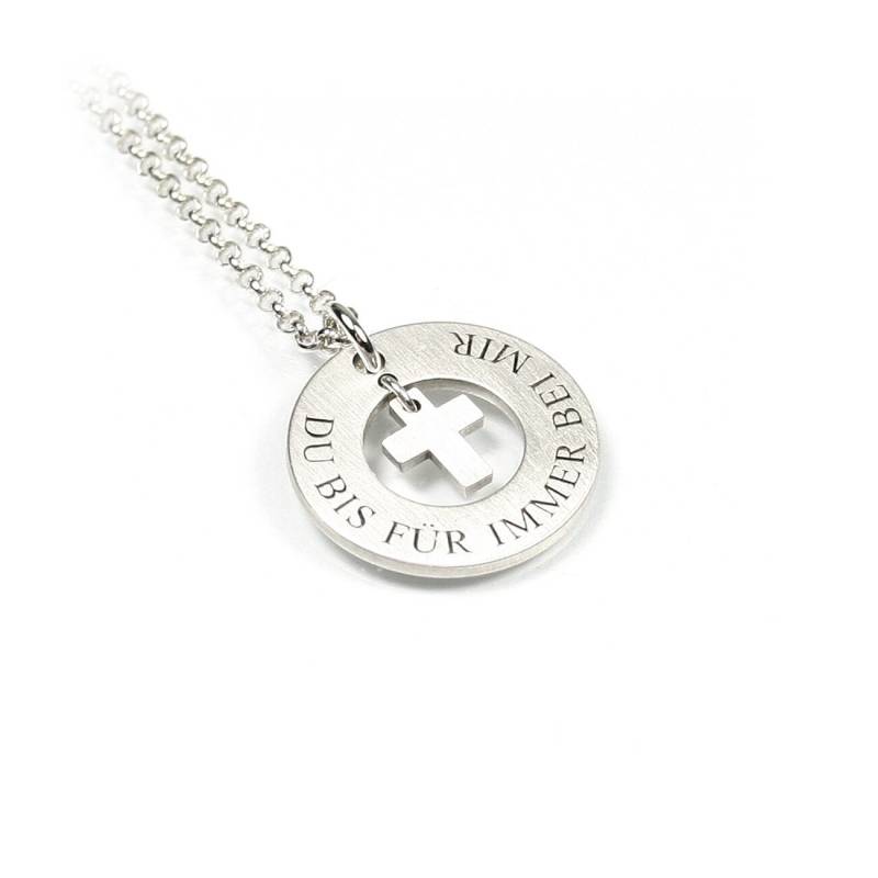 Kreuz Anhänger + 45 cm Lange Kette 925 Silber Mit Individueller Gravur Symbol Namenskette Initiale | Damen Herren Unisex Ps57Ke2 von Fotoschmuck24