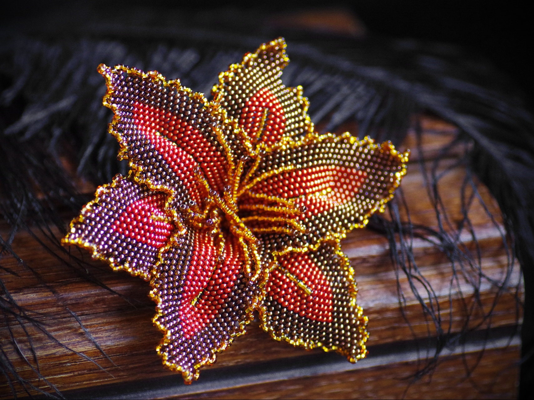 Perlen Brosche/Haarspange, Blumenbrosche, Cabrio Blume, Statement Schmuck, Haarspange, Große Blumenbrosche Perlen Brosche/Haarspange, Blumenbrosche, Cabrio Blume, Statement Schmuck, Haarspange, Große Blumenbrosche von FottiniyaBeads