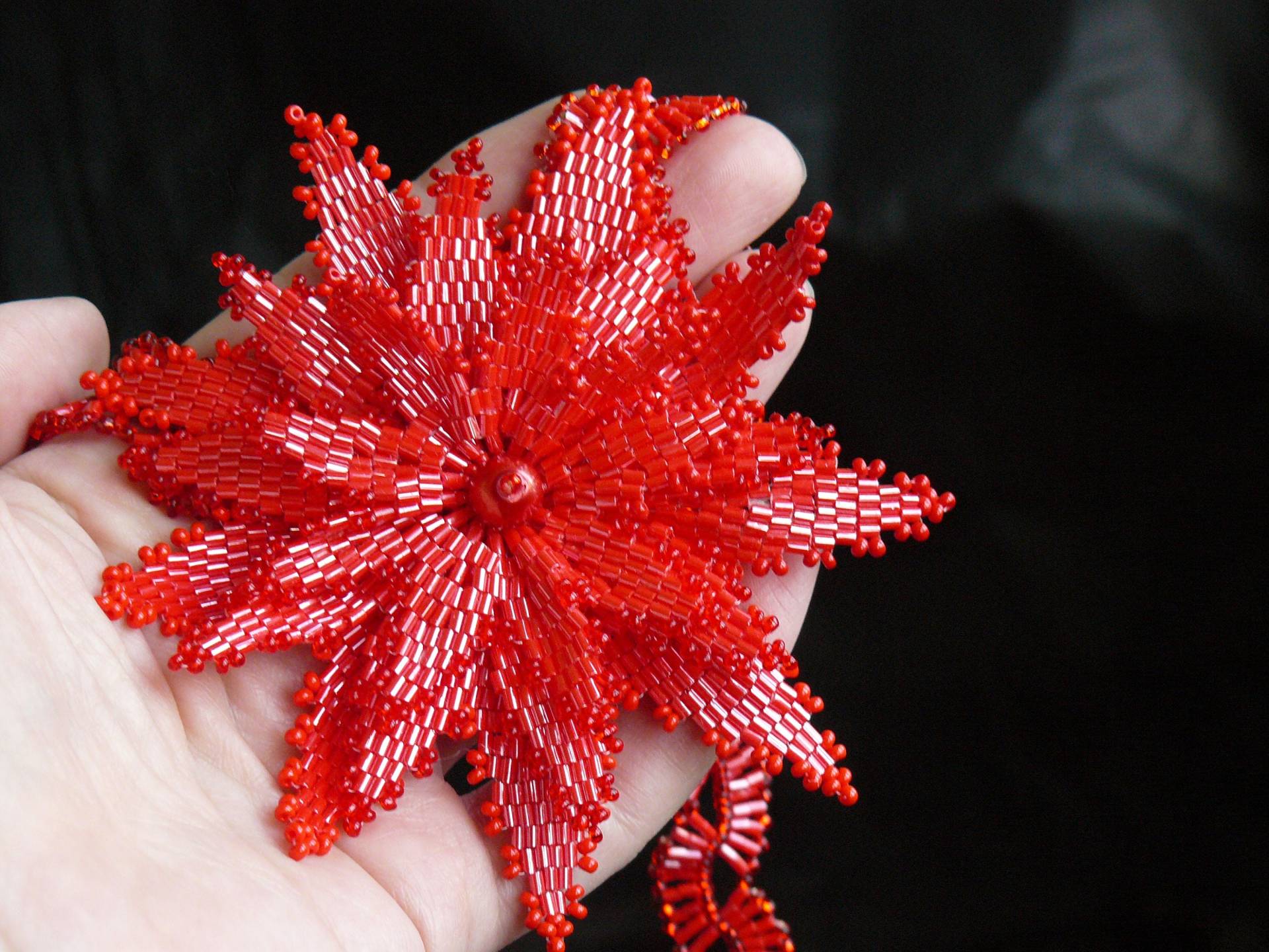 Rote Perlen Necklase_statement Boho Jewelry_Orchid Flower_Holiday Necklace_Ooak Rote Perlen Necklase_statement Boho Jewelry_Orchid Flower_Holiday Necklace_Ooak von FottiniyaBeads