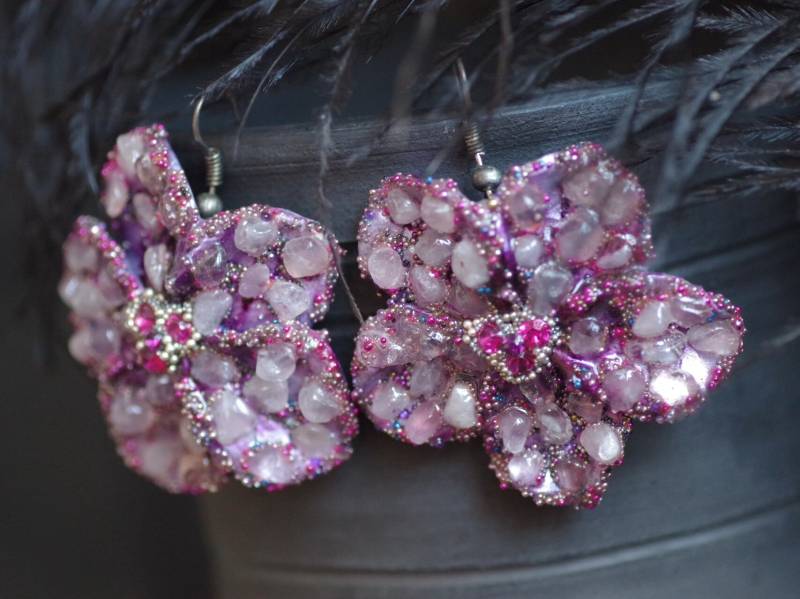 Statement-Blumen-Ohrringe, Natürlichen Amethyst, Violett-Sommer-Schmuck, Helle Und Stahl, Geschenk Für Sie Statement-Blumen-Ohrringe, Natürlichen Amethyst, Violett-Sommer-Schmuck, Helle Und Stahl, Geschenk Für Sie von FottiniyaBeads
