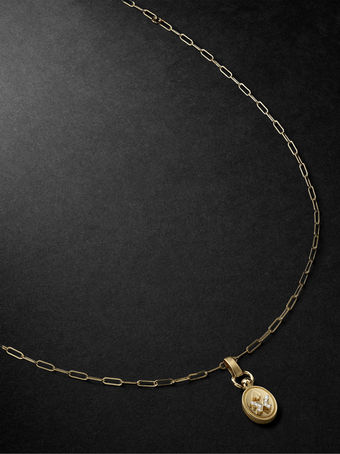 Foundrae - Mini Reverie Crest Gold Diamond Necklace - Men - Gold von Foundrae