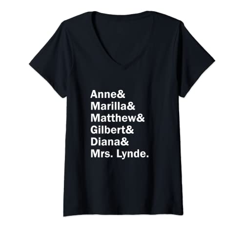 Damen Anne of Green Gables Character List T-Shirt – L.M.Montgomery T-Shirt mit V-Ausschnitt Damen Anne of Green Gables Character List T-Shirt – L.M.Montgomery T-Shirt mit V-Ausschnitt von Fountain City Literature T-Shirts