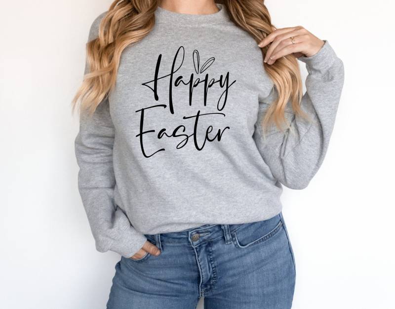Ostern Damen Sweatshirt, Oversized Crewneck Osterpullover, Happy Easter Sweatshirt von FountainOfWishes