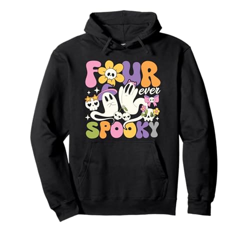 Four Ever Gruselige Geburtstagsparty Girl 4 Jahre alt Kokette Pullover Hoodie Four Ever Gruselige Geburtstagsparty Girl 4 Jahre alt Kokette Pullover Hoodie von Four Ever Spooky Halloween Ghost 4th Birthday