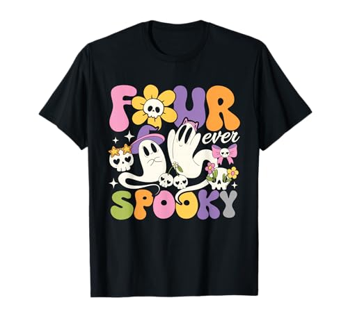 Four Ever Gruselige Geburtstagsparty Girl 4 Jahre alt Kokette T-Shirt Four Ever Gruselige Geburtstagsparty Girl 4 Jahre alt Kokette T-Shirt von Four Ever Spooky Halloween Ghost 4th Birthday
