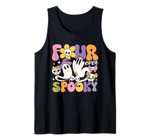 Four Ever Gruselige Geburtstagsparty Girl 4 Jahre alt Kokette Tank Top Four Ever Gruselige Geburtstagsparty Girl 4 Jahre alt Kokette Tank Top von Four Ever Spooky Halloween Ghost 4th Birthday