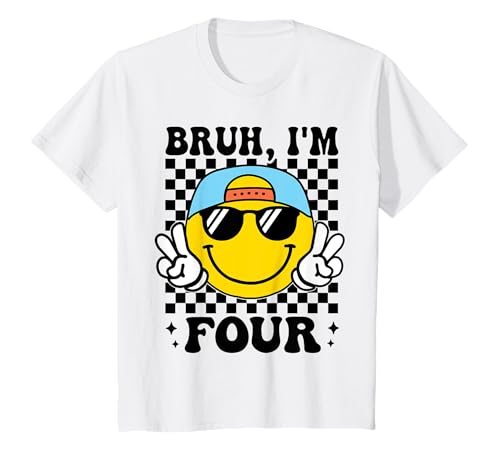 Bruh I'm Four 4, 4. Geburtstag, tolle Jungs, Mädchen, 4 Jahre alt T-Shirt Bruh I'm Four 4, 4. Geburtstag, tolle Jungs, Mädchen, 4 Jahre alt T-Shirt von Four Is A Vibe Groovy 4th birthday Tees Gifts