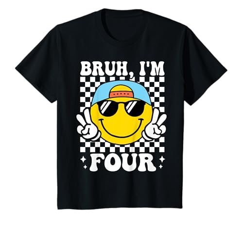 Bruh I'm Four 4, 4. Geburtstag, tolle Jungs, Mädchen, 4 Jahre alt T-Shirt Bruh I'm Four 4, 4. Geburtstag, tolle Jungs, Mädchen, 4 Jahre alt T-Shirt von Four Is A Vibe Groovy 4th birthday Tees Gifts