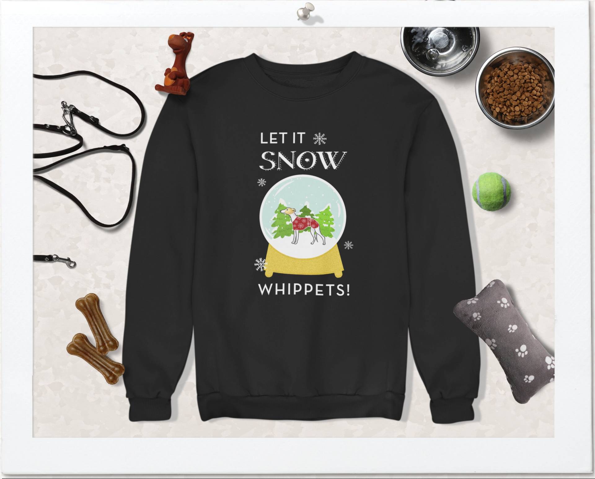 Let It Snow Whippets Sweatshirt | Whippet Weihnachten Windhund Mama Geschenk Für Liebhaber Winter Hundehemden von FourGoodDogsDesign