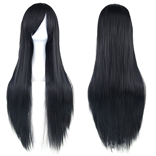 fouriding 78,7 cm Damen Lange Gerade Cosplay Party Perücken Haarteile Haar Gap Lolita Stil Anime Perücke von Fouriding