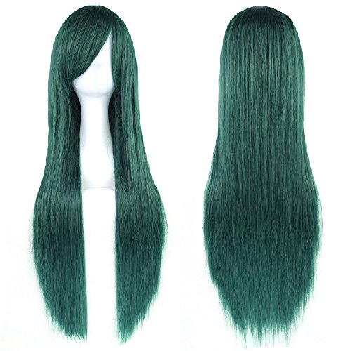 Fouriding 31" Dark Green Women's Long Straight Cosplay Party Wigs Hairpieces Hair Cap Lolita Style Anime Wig Fouriding 31" Dark Green Women's Long Straight Cosplay Party Wigs Hairpieces Hair Cap Lolita Style Anime Wig von Fouriding