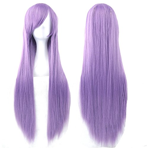 Fouriding 31" Violet Women's Long Straight Cosplay Party Wigs Hairpieces Hair Cap Lolita Style Anime Wig von Fouriding