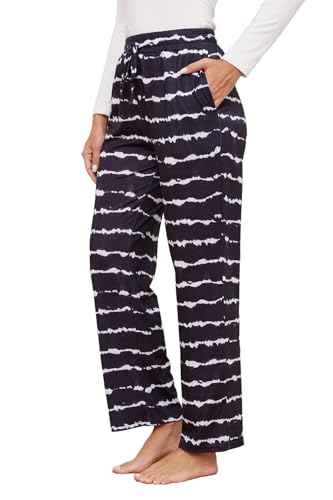 Fourindo Karierte Schlafanzughose Damen Lang Soft Pyjamahose/Freizeithose für Frauen,mit Taschen und Kordelzüge S-XXL von Fourindo