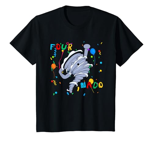 Kinder FOURNADO Vierter Geburtstag 4 Jahre Kinder wirbelsturm T-Shirt Kinder FOURNADO Vierter Geburtstag 4 Jahre Kinder wirbelsturm T-Shirt von Fournado Vierter Geburtstag Mottogeburtstag
