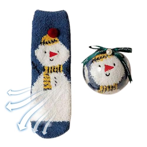 Flauschige Socken Weihnachten - Flauschige Socken mit Weihnachtsthema | Gemütliche Socken für Frauen, Teenager-Mädchen, zum Schlafen im Innenbereich, Wintersocken für Weihnachtsgeschenke Foway von Foway