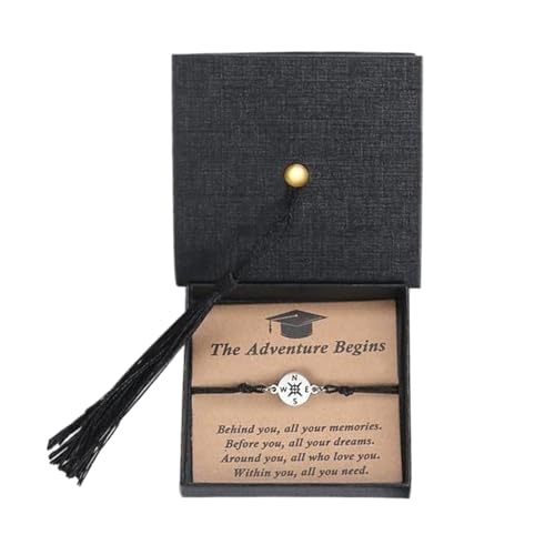Foway Abschluss Armband 2025 | Verstellbares Armband Mit Kette,Inspirierendes Schmuckset Mit Geschenkbox Und Zitatenkarten Als Partygeschenke Für Ihn Und Sie von Foway