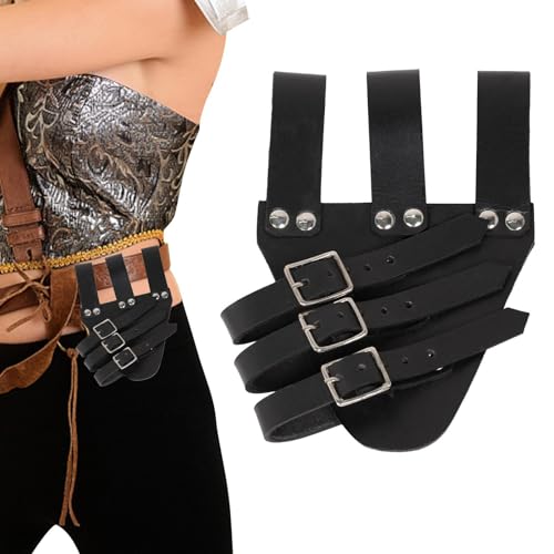 Scheidenhalter aus Leder,Mittelalterlicher Ledergürtel verstellbar - Pirat Cosplay Retro Mittelalter Holster Mittelalter Ritter Ledergürtel Foway von Foway