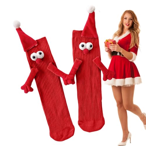 Socken mit magnetischen Händen | Paarsocken halten sich an den Händen,Neuartige 3D-Puppe-Weihnachtssocken, die Hände halten, für Erwachsene, süße Paare, Geschenke für Freunde, Schwestern, Foway von Foway