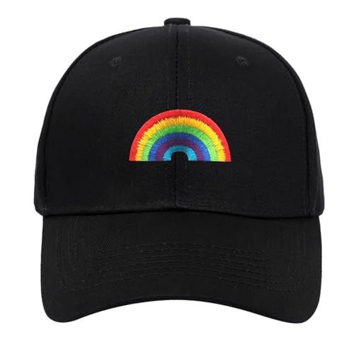 Foweknow Baseball Cap Damen Herren LGBT Gay Pride Regenbogen Golf Caps Unisex Baseballmütze Verstellbare Baseballkappe Atmungsaktive Freizeit Baseball Kappe Für Outdoor Running Reisen von Foweknow