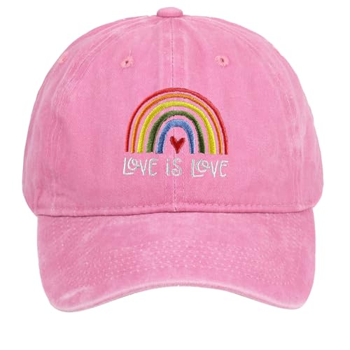 Foweknow Baseball Cap Damen Herren Regenbogen LGBT Gay Pride Sonnenhut Unisex Baseballmütze Verstellbare Atmungsaktive Baseballkappe CSD Party Cap Parade Outfit Sommer LGBTQ Zubehör von Foweknow