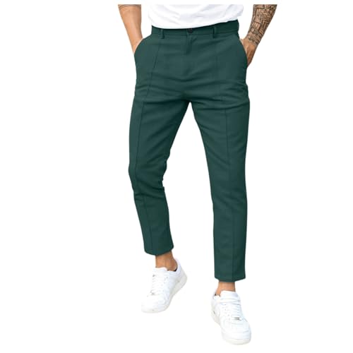 Foweknow Chino Hose Herren Sportlich Gerade Bein Anzughose Business Elegant Bequeme Freizeithose Solide Komfortable Atmungsaktiv Laufhose Regular Vintage Arbeithose Lockere Jogginghose von Foweknow