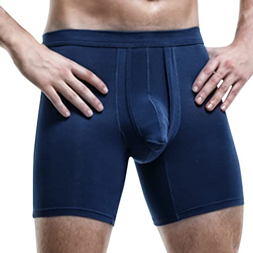 Foweknow Herren Boxershorts Mit Separatem Beutel Lang Unterhosen Männer Atmungsaktiv Weich Sport Retroshorts Leicht Stretch Trunks Bequeme Luftig Unterwäsche Mit Doppelter Beutel von Foweknow
