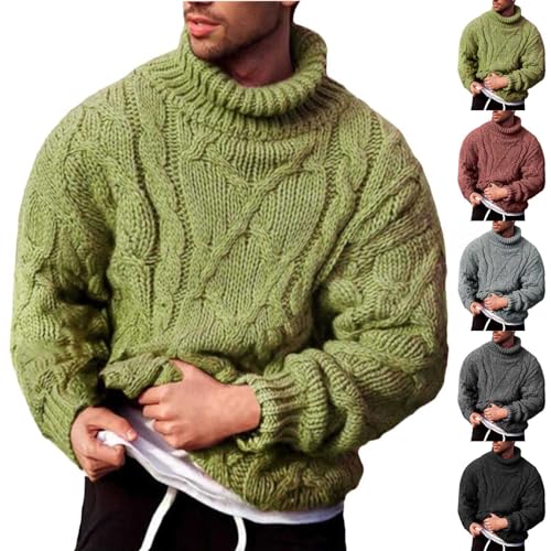 Foweknow Herren Strickpullover mit Rollkragen Zopfmuster Pullover Einfarbig Spleißen Winterpullover Grobstrick Pulli Warme Herbst Sweater Regular Fit Freizeit Pullunder Foweknow Herren Strickpullover mit Rollkragen Zopfmuster Pullover Einfarbig Spleißen Winterpullover Grobstrick Pulli Warme Herbst Sweater Regular Fit Freizeit Pullunder von Foweknow