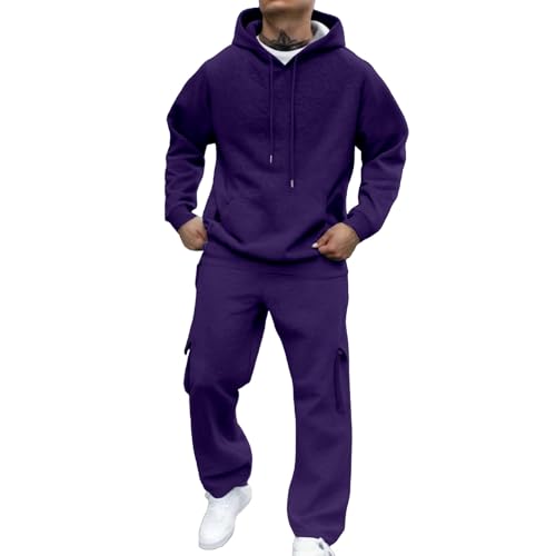 Foweknow Jogginganzug Herren Trainingsanzug Sport Hoodie Und Jogginghose Set Sportanzug 2 Teiliges Y2K Atmungsaktiv Luftige Gym​ Jogging Anzug Tracksuit Freizeitanzug Männer Laufanzug Hausanzug von Foweknow