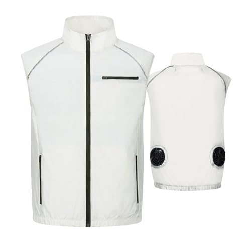 Foweknow Kühlweste Herren Kühlende Weste Mit 2 Ventilatoren Sommer Eisweste Hitzebeständige Cooling Weste Für Outdoor Camping Wandern Radfahren Und Laufen Arbeitskleidung Mit Tasche von Foweknow