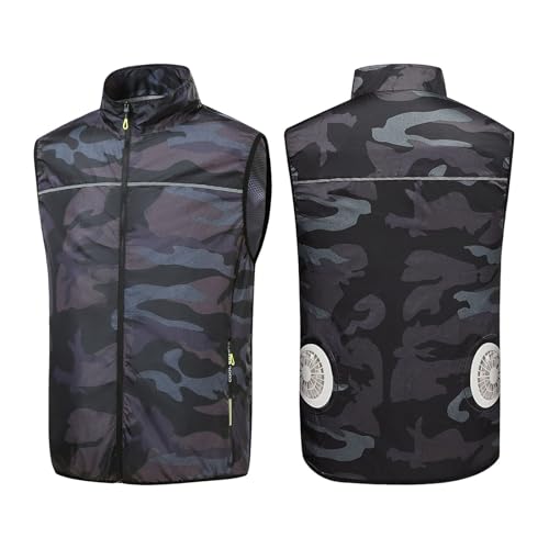 Foweknow Kühlweste Herren Kühlende Weste Mit 2 Ventilatoren Sommer Eisweste Hitzebeständige Cooling Weste Für Outdoor Camping Wandern Radfahren Und Laufen Arbeitskleidung Mit Tasche von Foweknow