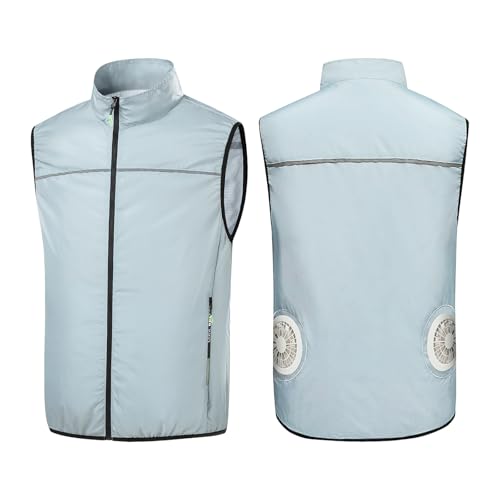 Foweknow Kühlweste Herren Kühlende Weste Mit 2 Ventilatoren Sommer Eisweste Hitzebeständige Cooling Weste Für Outdoor Camping Wandern Radfahren Und Laufen Arbeitskleidung Mit Tasche von Foweknow