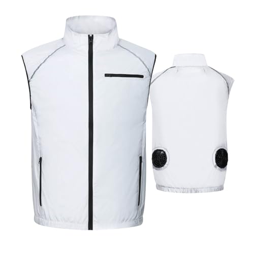Foweknow Kühlweste Herren Kühlende Weste Mit 2 Ventilatoren Sommer Eisweste Hitzebeständige Cooling Weste Für Outdoor Camping Wandern Radfahren Und Laufen Arbeitskleidung Mit Tasche von Foweknow