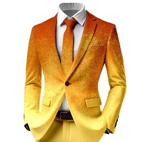 Foweknow Oktoberfest Herren Outfit Bier Druck Sakko Lustiger Karneval Party Anzugjacke Bad Taste Freizeitjacke Männer Sportlich Modern Suit Jacket Cosplay Festival Kostüm Sportsakko von Foweknow