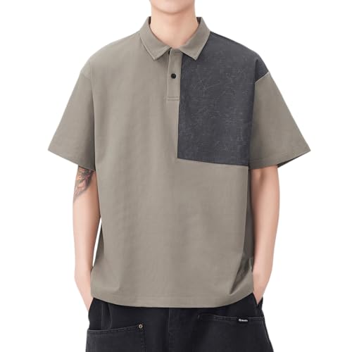 Foweknow Poloshirt Herren Sommer Kurzarm Leichte Polohemd Farbblock Patchwork Lässigem Polo Shirts Für Herren Lockere Bequeme Sportshirt Regular Fit Freizeitshirt Outdoor Sport Oberteile von Foweknow