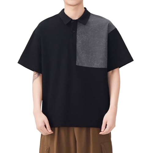 Foweknow Poloshirt Herren Sommer Kurzarm Leichte Polohemd Farbblock Patchwork Lässigem Polo Shirts Für Herren Lockere Bequeme Sportshirt Regular Fit Freizeitshirt Outdoor Sport Oberteile von Foweknow