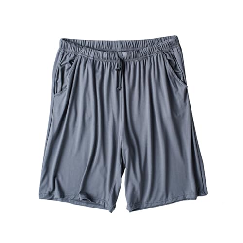 Foweknow Pyjama Shorts Herren Kurz Schlafanzughose Atmungsaktiv Leichte Dünne Nachtwäsche Trunk Elastischem Bund Relaxed Fit Sommerhose Freizeitshorts Solide Sommer Shorty Schlafshorts von Foweknow