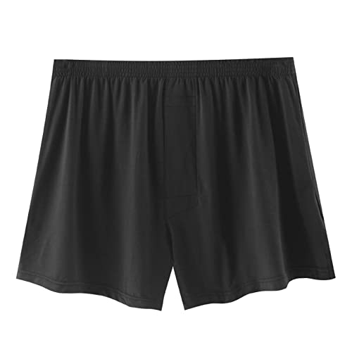 Foweknow Pyjama Shorts Herren Schlafanzughose Herren Kurz Sommer Nachtwäsche Schlafhose Weich Lockere Atmungsaktiv Shorty Einfarbiges Elastische Taille Heimhose Schlafanzugshorts von Foweknow