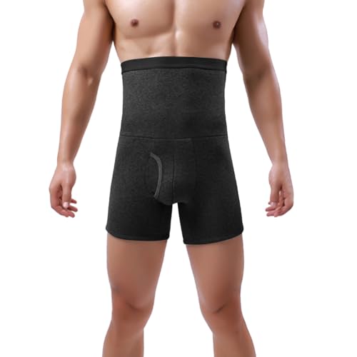 Foweknow Shapewear Boxershorts Herren Bauchweg Hose Männer Fleece Verdickt Kompression Unterhose Hohe Taille Kontrolle Shorts Atmungsaktive Shaper Höschen Bequeme Regular Fit Unterwäsche von Foweknow