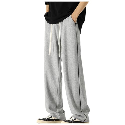 Foweknow Sporthose Herren Lang Jogginghose Weich Bequeme Chino Hose Herren Geradem Bein Baggy Outdoorhose Elastische Taille Freizeithose Modische Lässig Sweatpants Mit Taschen von Foweknow